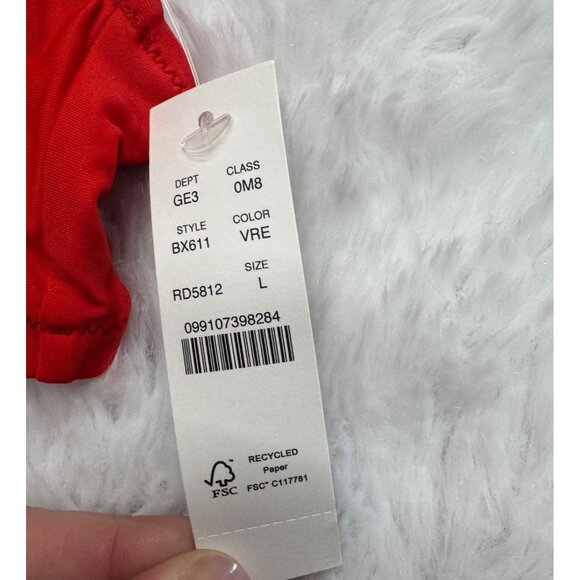 J.Crew Red Bikini Top Adjustable Back Lined Heritage Scoop Neck Bikini Top Large - Picture 3 of 10